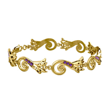 A Quest to life never ending journey Modern Celtic Triskele Solid Yellow Gold Bracelet GBL123